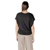 ICHI Black Cotton T-Shirt